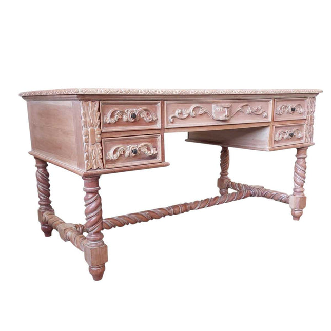LOUIS MASION MAHOGANY WOOD DESK ☆ NATURAL WASH