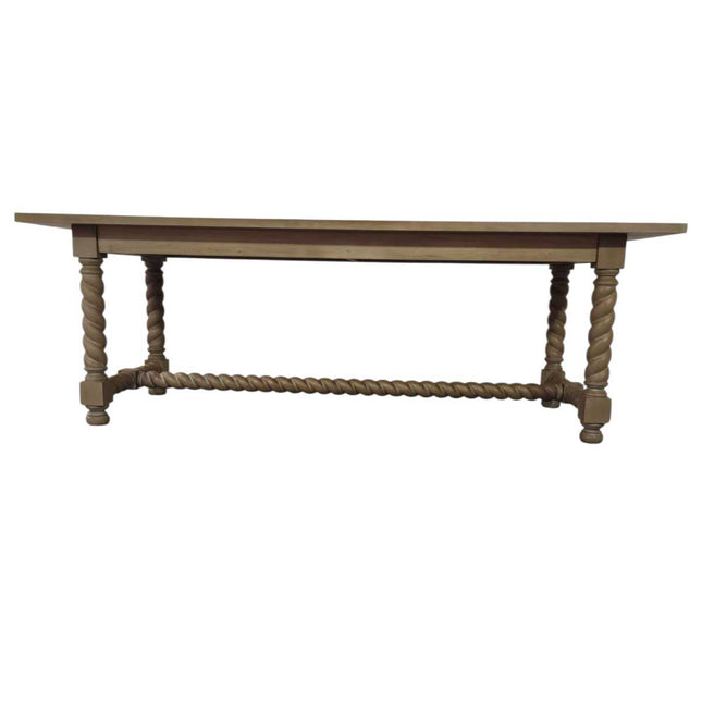 Jenkinson Mahogany Wood Dining Table ☆ Rustic Grey