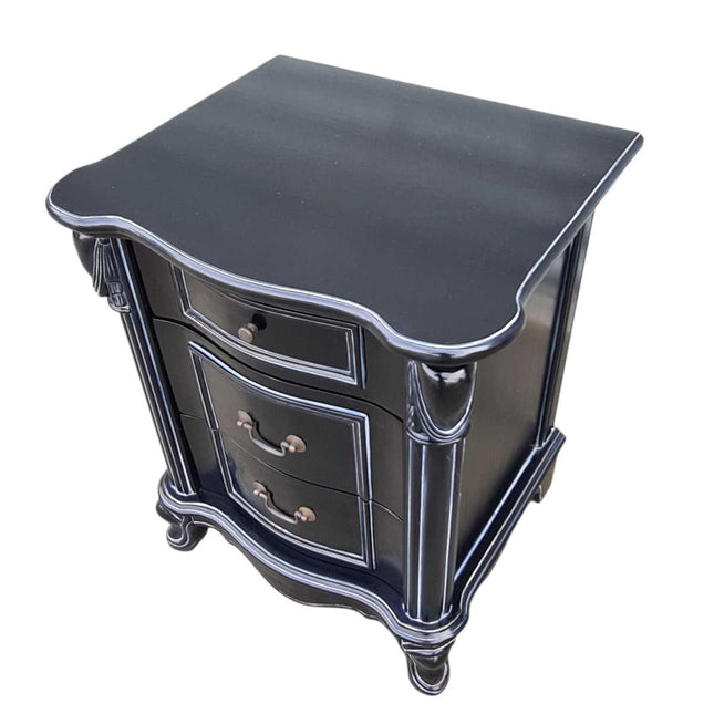 DIEU MAHOGANY WOOD NIGHTSTAND ☆ BLACK ANTIQUE