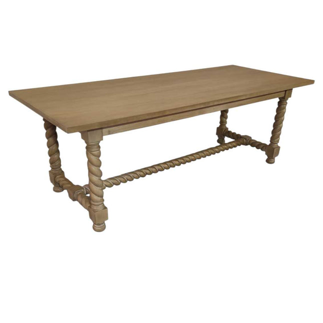 Jenkinson Mahogany Wood Dining Table ☆ Rustic Grey