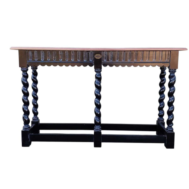 ROYALTON MAHOGANY WOOD CONSOLE TABLE ☆ BLACK & NATURAL