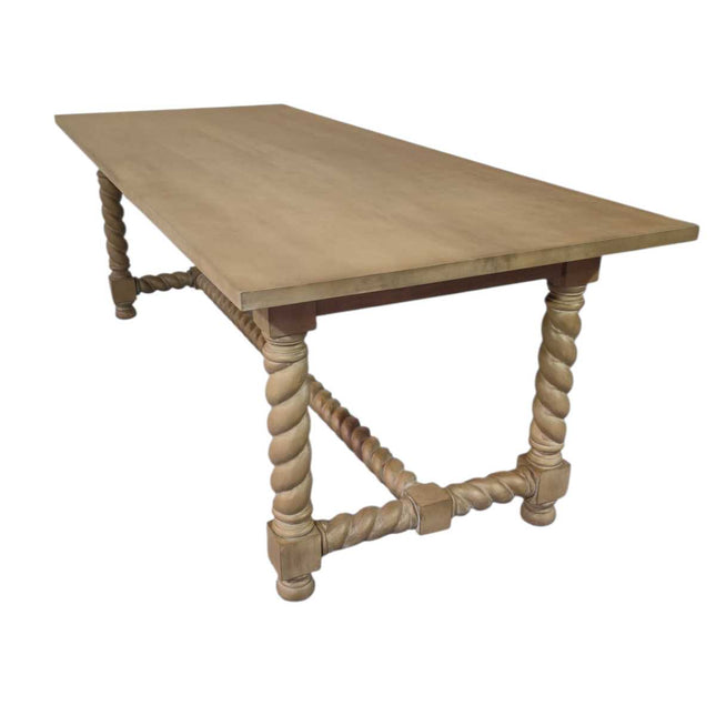 Jenkinson Mahogany Wood Dining Table ☆ Rustic Grey