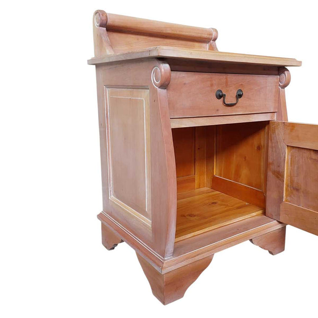 Sleigh Mahogany wood Nightstand
