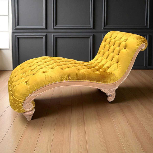 Morsana Chaise Natural & Golden Velvet