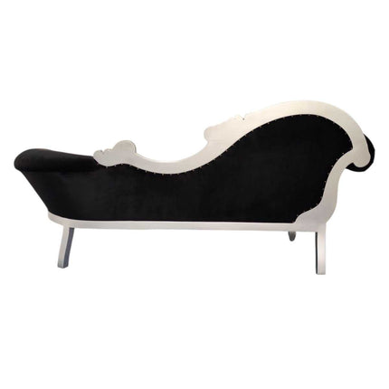 Vienna French Chaise ☆ Silver & Black
