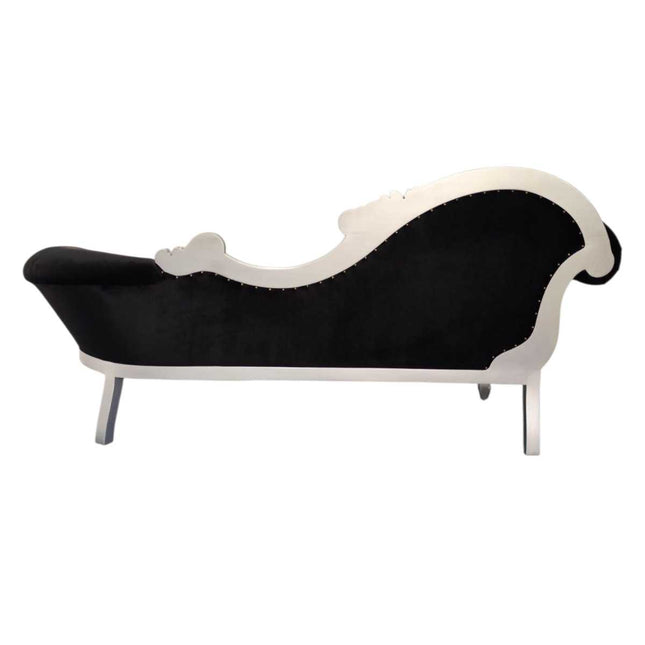Vienna French Chaise ☆ Silver & Black