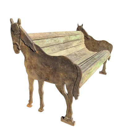 Cast Iron Horse Garden Bench seat