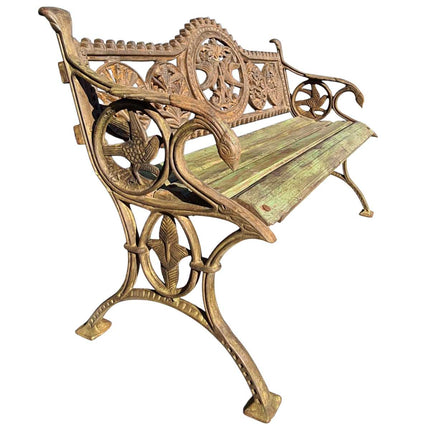 Cast Iron Love Birds Bench Seat