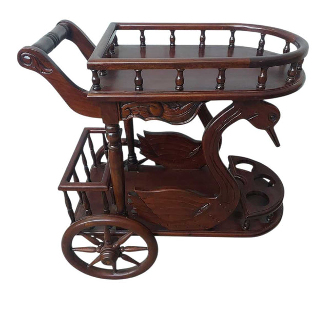 Calais Mahogany wood Swan cart