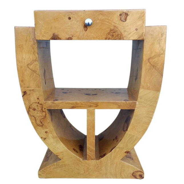 Norte Art Deco Burl Console Table