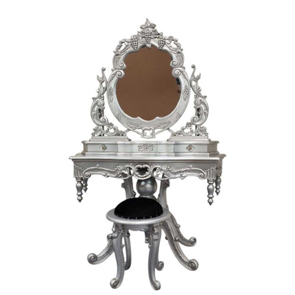 Ballantyne Dressing Table & Stool ☆ Silver