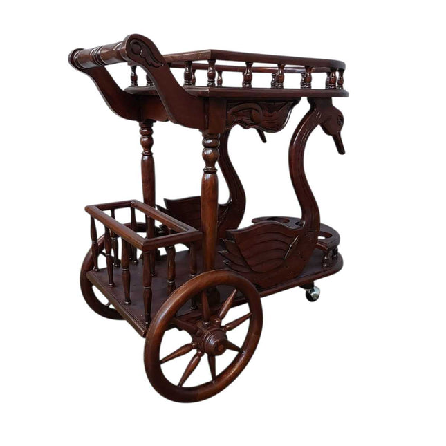 Calais Mahogany wood Swan cart